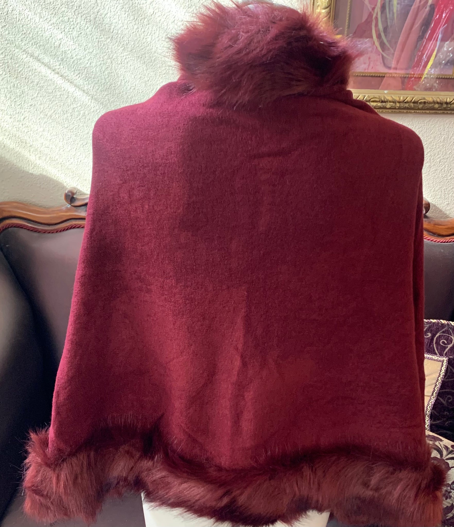Beautiful Burgundy Fur Wrap