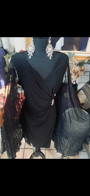 Beautiful Black Dress with Flare sleeves