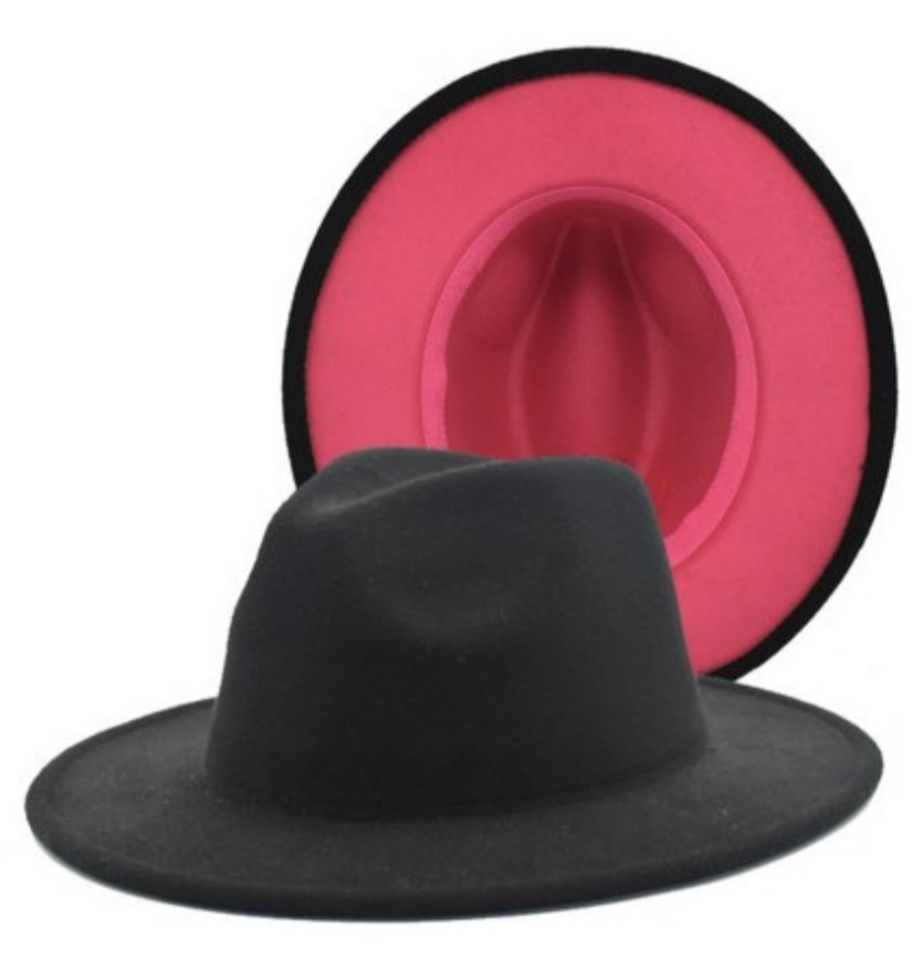 Beautiful Black Fedora with Red Bottom