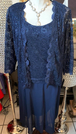 Blue 2PC Dress & Jacket